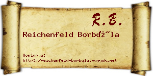 Reichenfeld Borbála névjegykártya